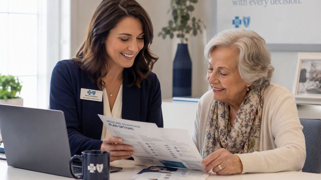 Insurance specialist helping a customer with paperwork