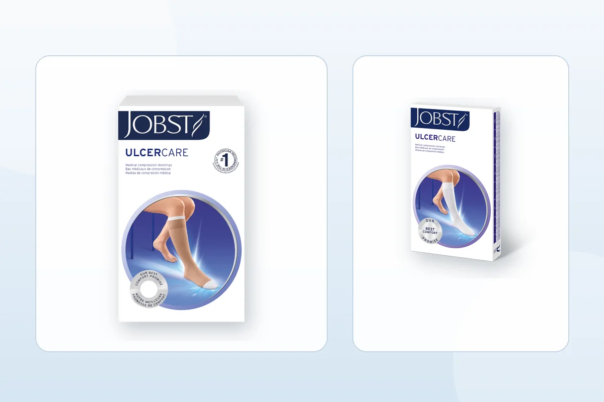 JOBST UlcerCare zippered 30-40 mmHg compression knee-highs with liner socks