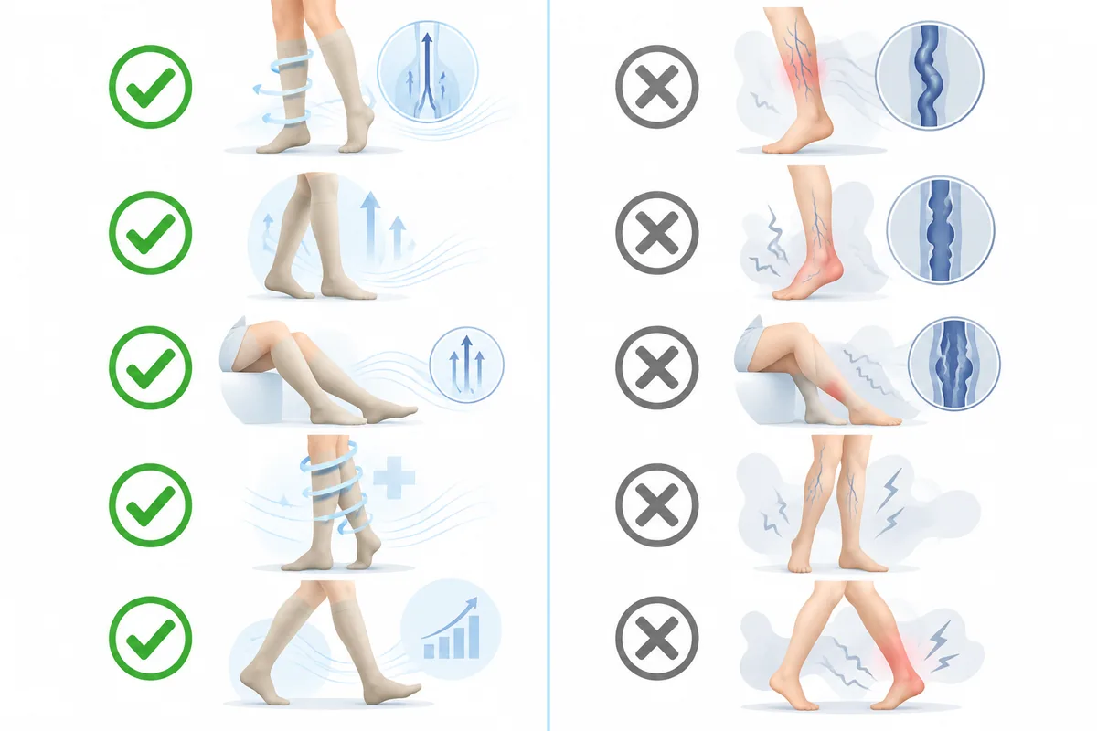 Chart comparing compression stocking situations Medicare covers versus does not cover